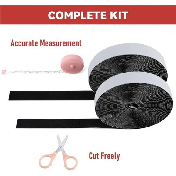 32Ft *1 Inch Hook and Loop Tape with Adhesive Back Heavy Duty Double Sided Adhes - Picture 3 of 8